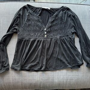 Lucky Brand Women's Black Long Sleeve Top